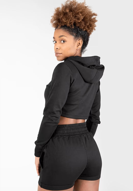 Gorilla Wera Pixley Crop Top Hoodie, Black, L - Hoodie dame - JK-Shop