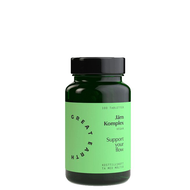 Great Earth Jern Komplex 25 mg 100 tabletter - Mikronæringsstoffer - JK-Shop