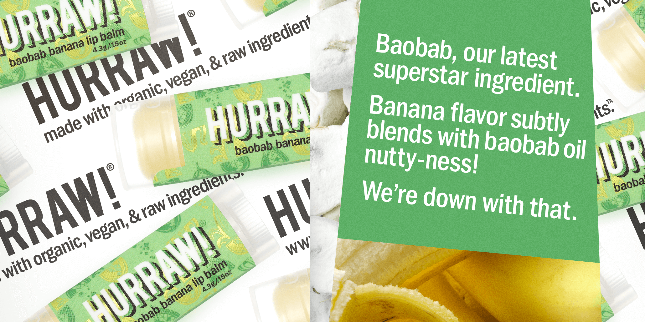 HURRAW! Baobab Banana Lip Balm-Leppepomade-JKSHOP
