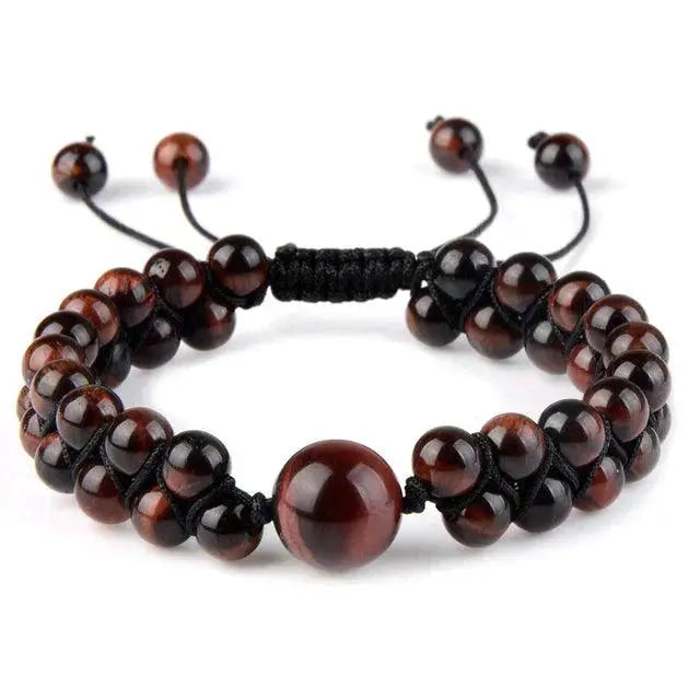 Håndlagde flettede doble natursteinsarmbånd-Armbånd-JKSHOP