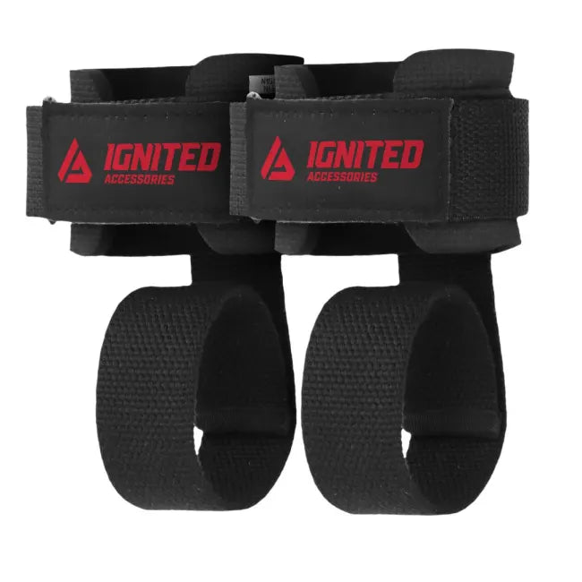IA Supported Lifting Straps, With Dowel, Black - Treningsutstyr - JK-Shop