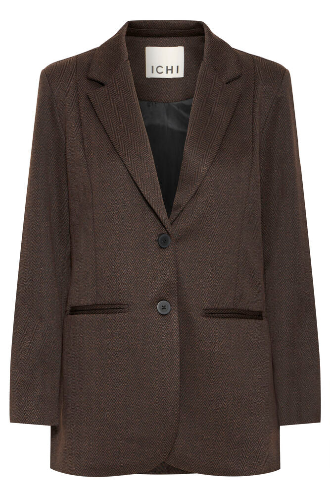 ICHI, IHKATE JACQUARD OVERSIZE BL - Jakker & blazere - JK-Shop