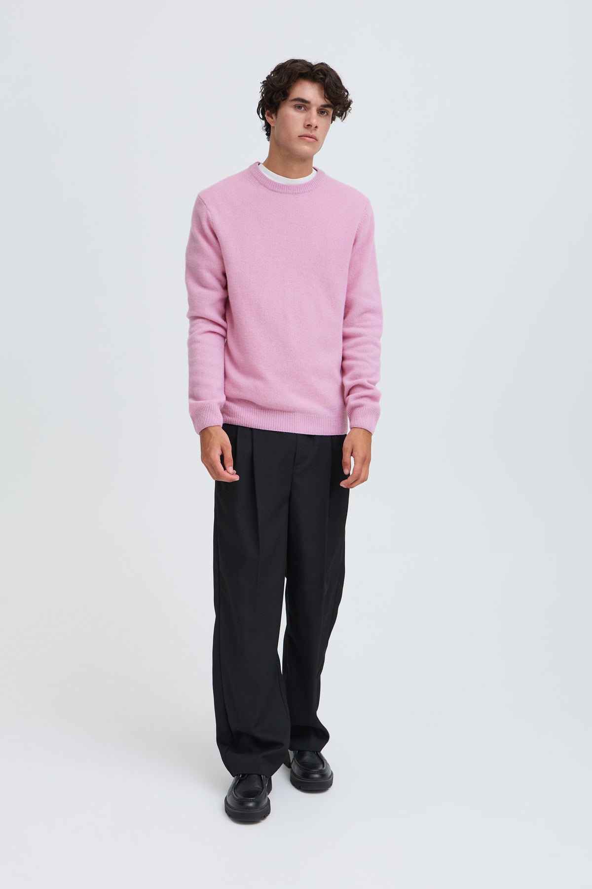 Casual Friday Karl Lambswool Knit Lavender Mist Melange