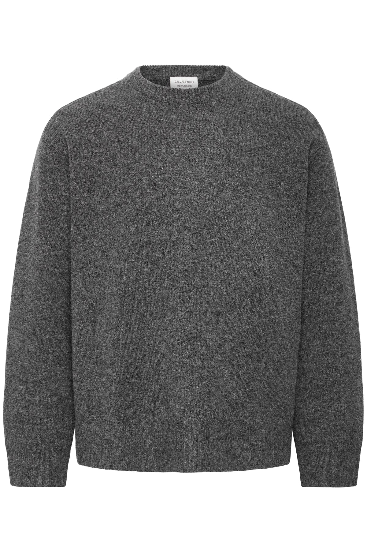 CASUAL FRIDAY Adils 0326 Crew Knit CHARCOAL GRAY MELANGE - Grey