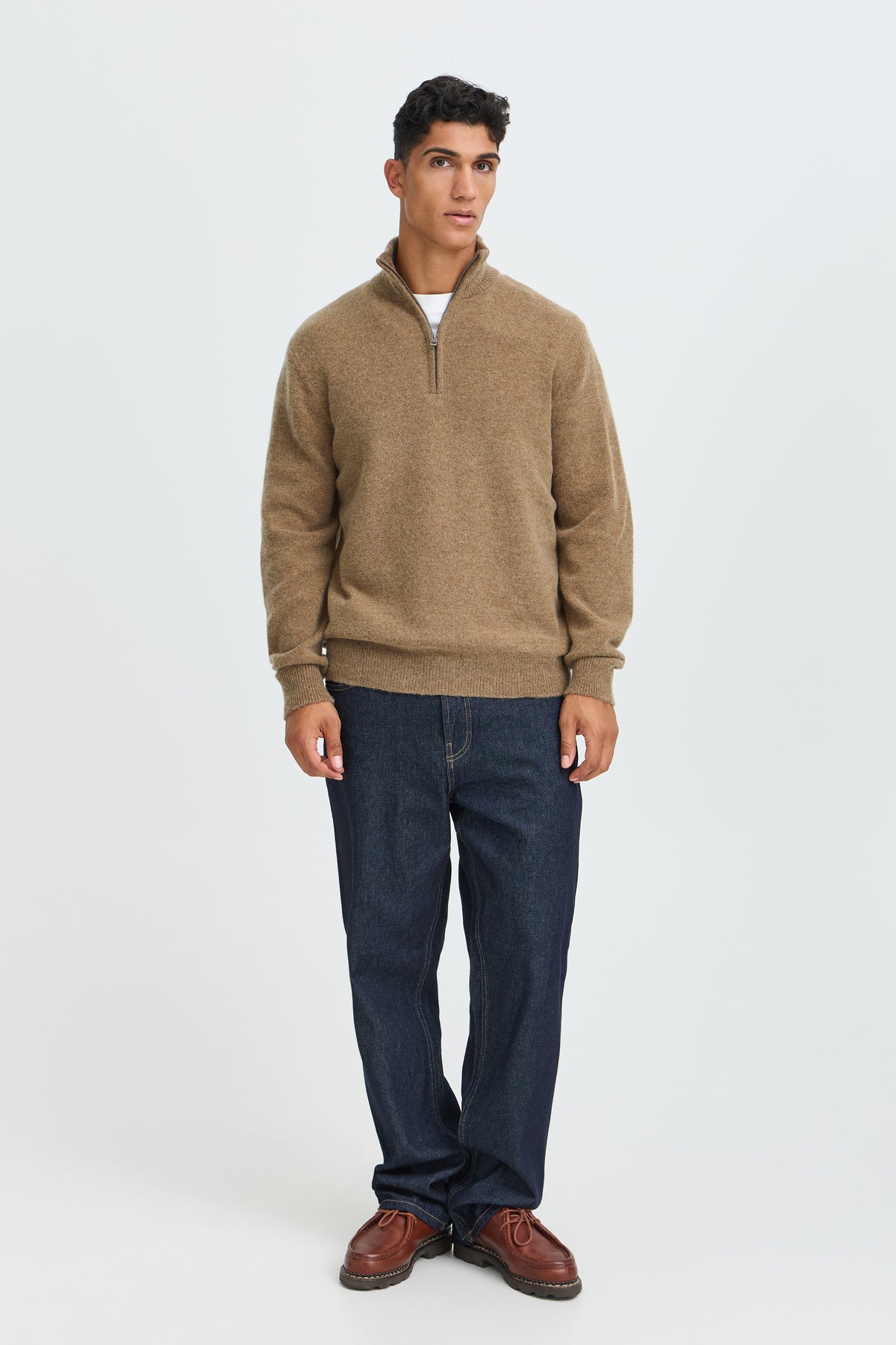 SOLID Rick Pullover Ermine Melange - Brown