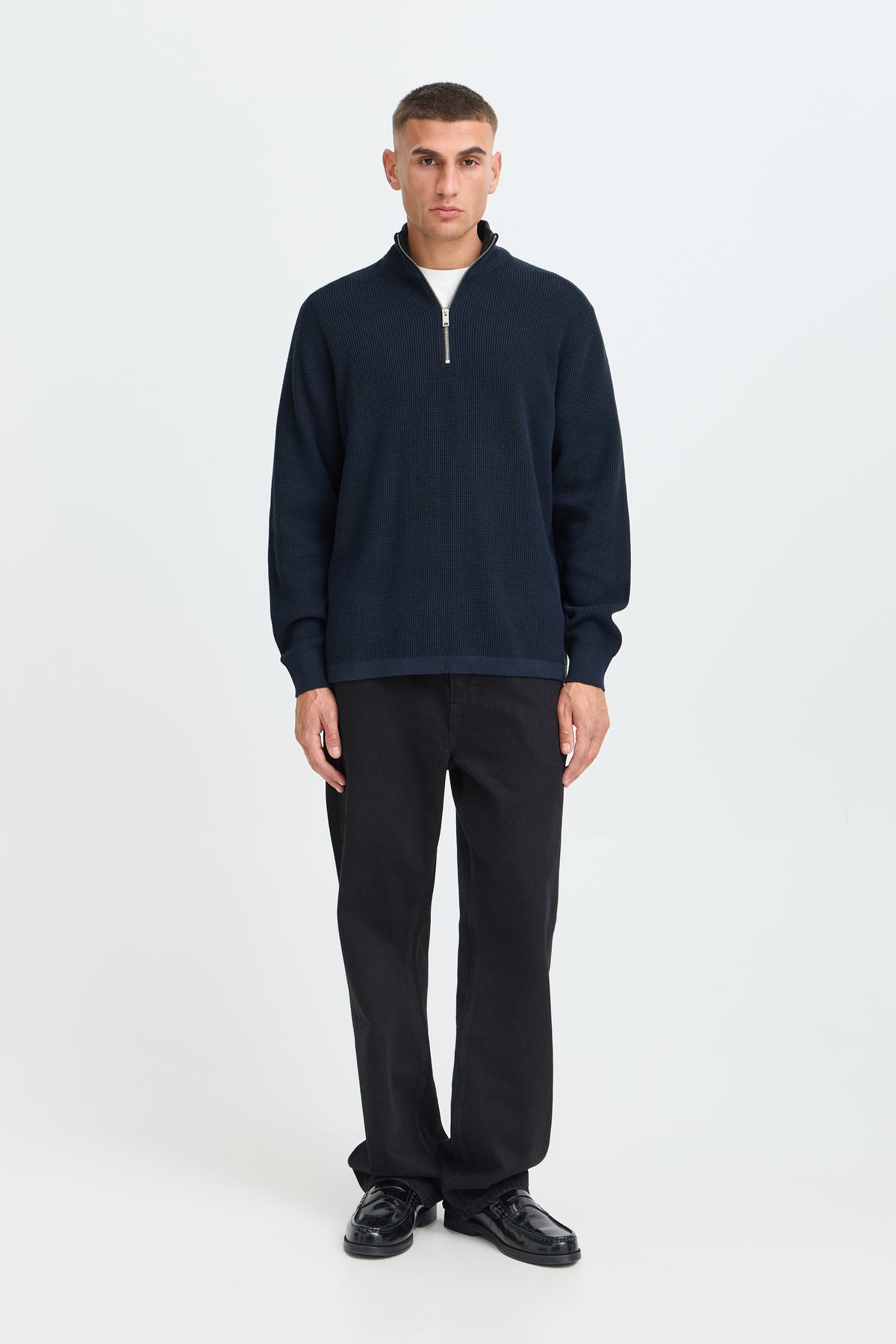 Solid Vian Halfzip Genser Regular Fit Insignia Blue