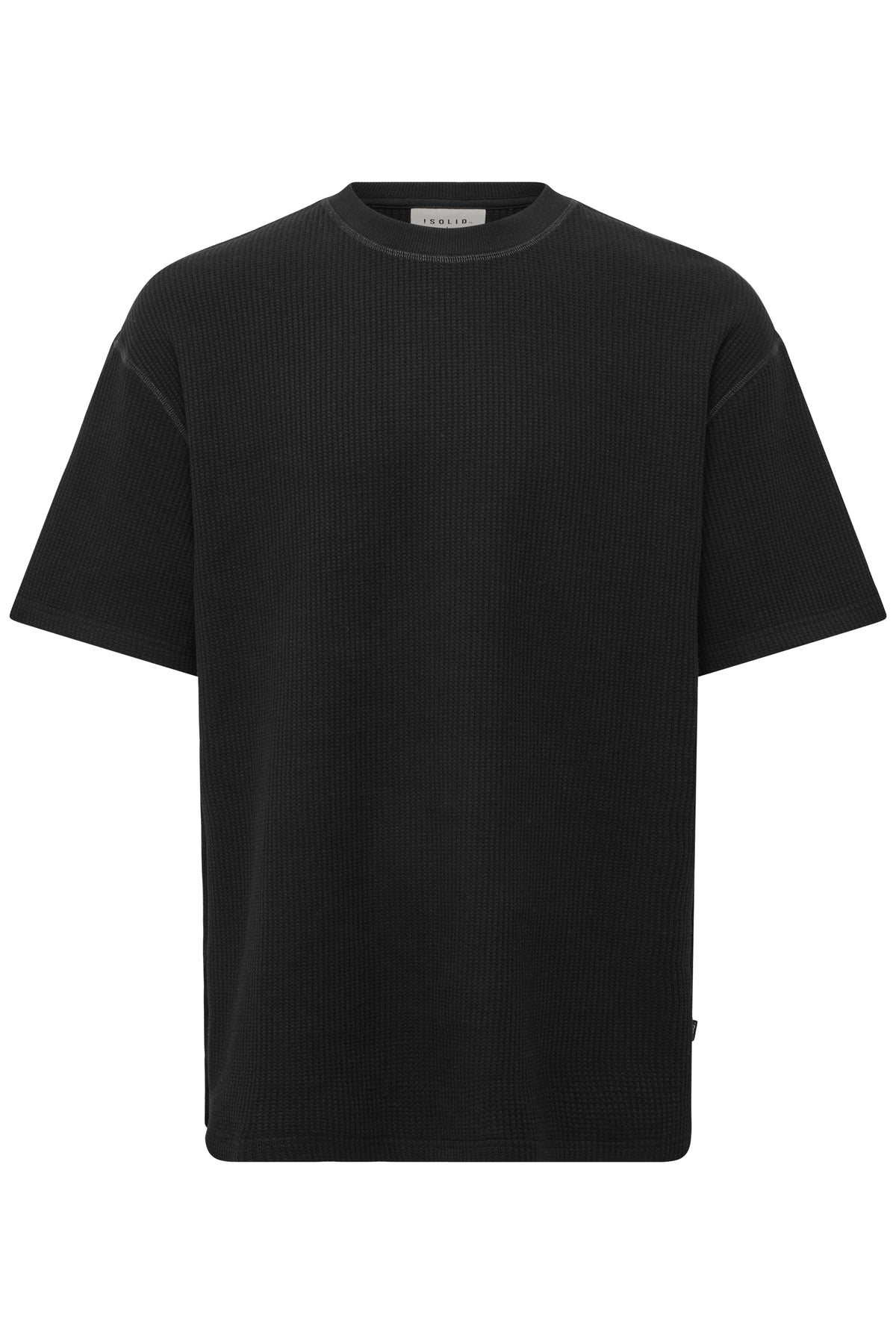 SOLID Danton Waffle Tee True Black - Black