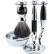Edwin Jagger 4pc set, Gillette® Mach3® razor, shaving brush