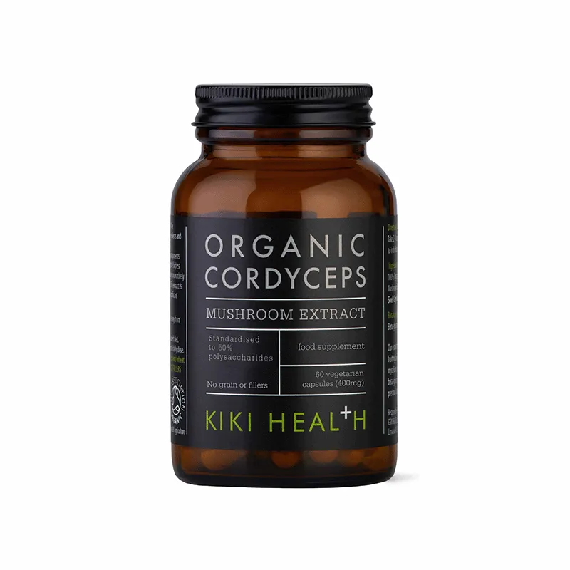 KIKI HEALTH ORGANIC MUSHROOM EXTRACT CORDYCEPS 60 KAPSLER - - JK-Shop