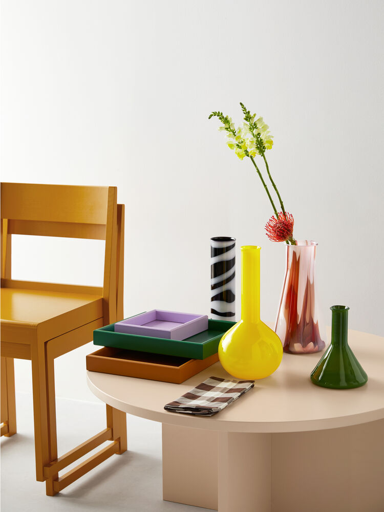 KostaBoda Lab rundflaske vase gul 315mm - - JK-Shop
