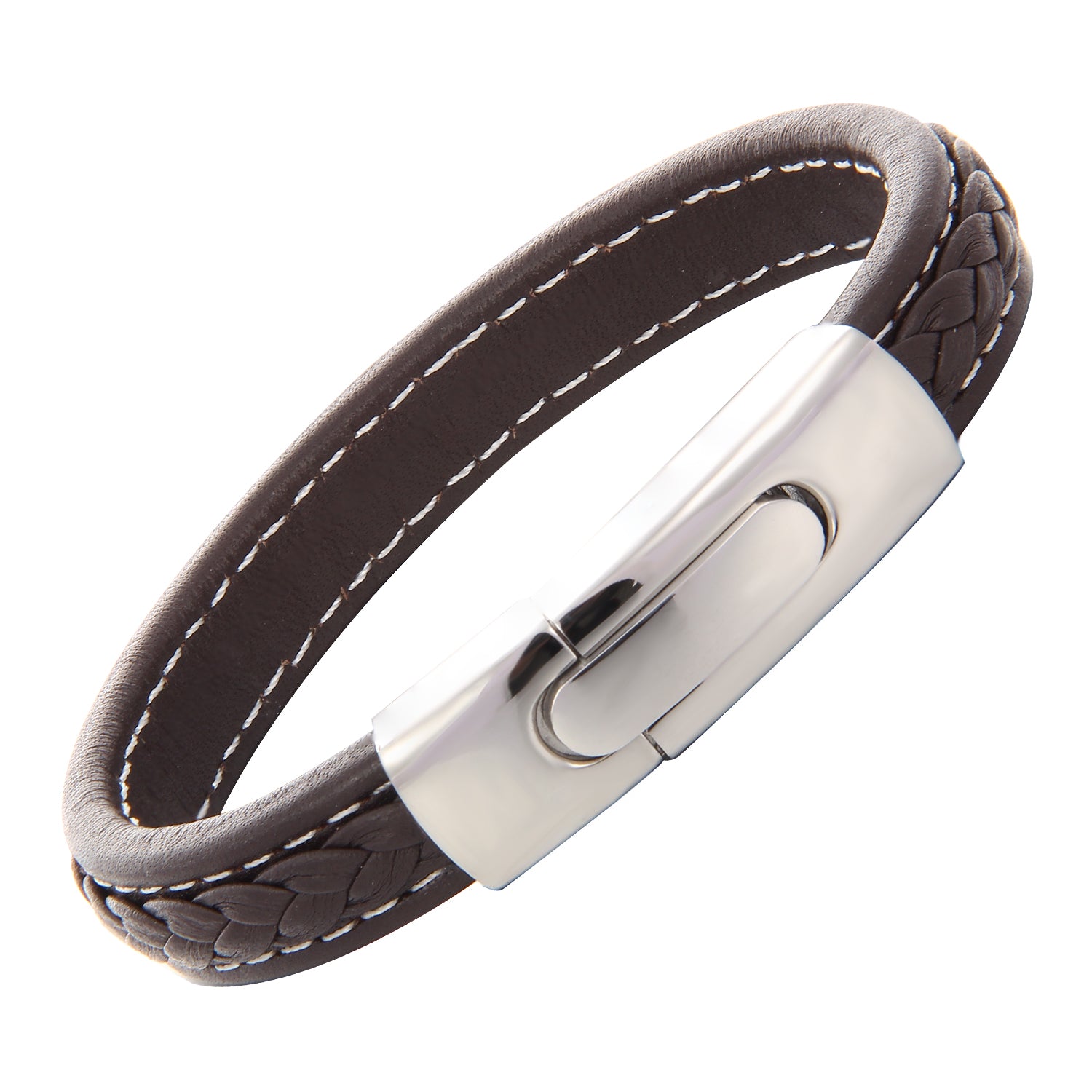 Heritage Magnetico - Flettet Lærarmbånd i Brun