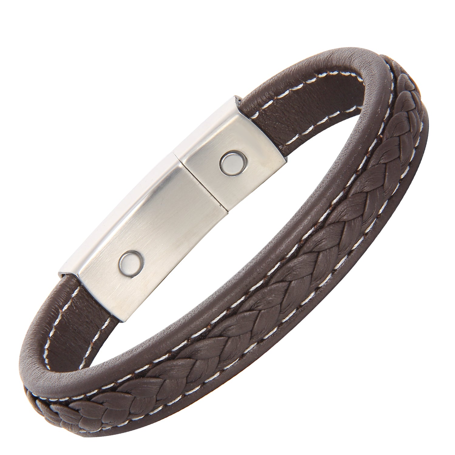 Heritage Magnetico - Flettet Lærarmbånd i Brun