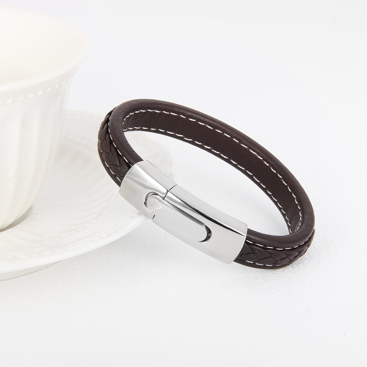 Heritage Magnetico - Flettet Lærarmbånd i Brun