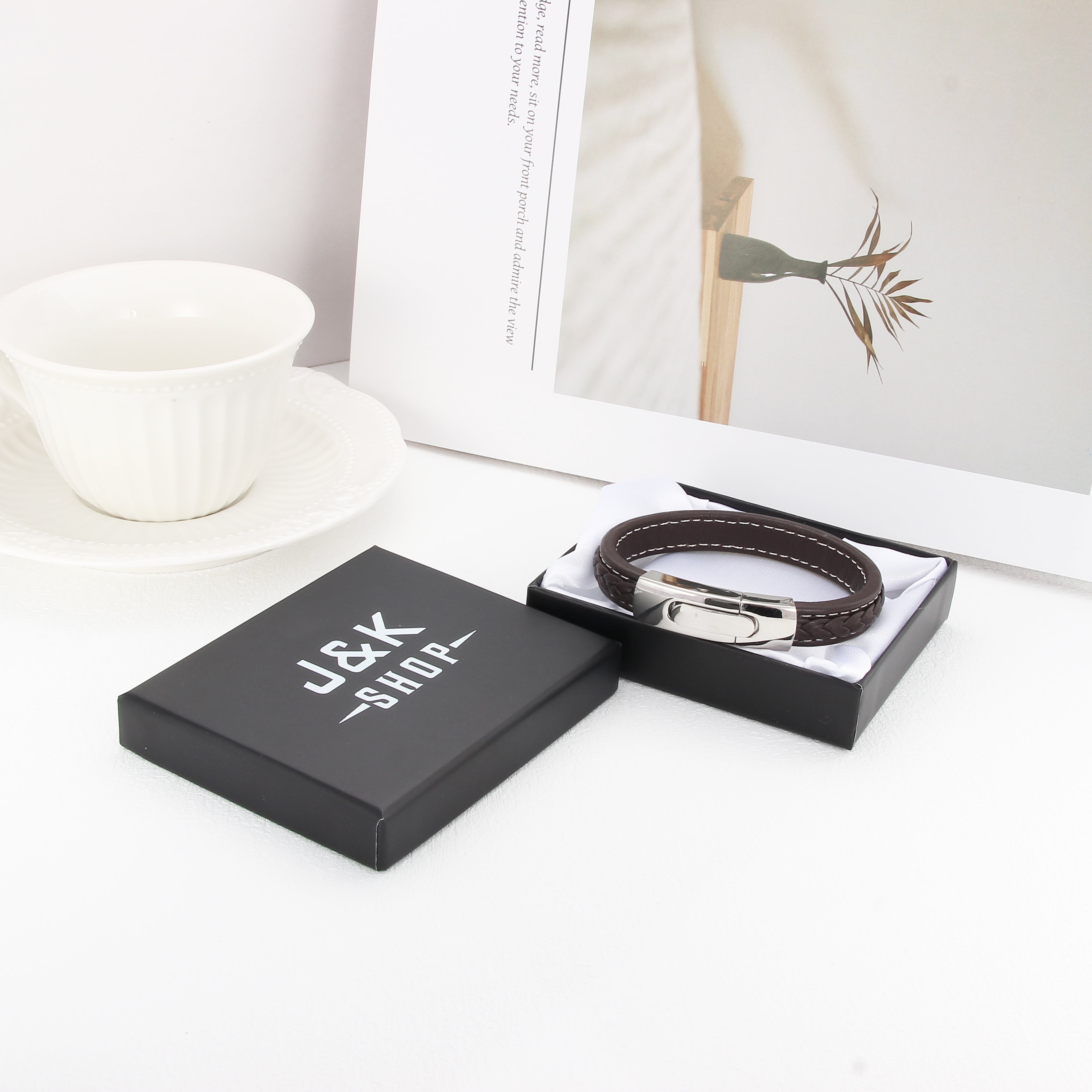 Heritage Magnetico - Flettet Lærarmbånd i Brun