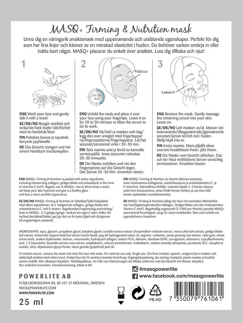 MASQ+ Firming & Nutrition (5-pack)-Ansiktsmaske-JKSHOP