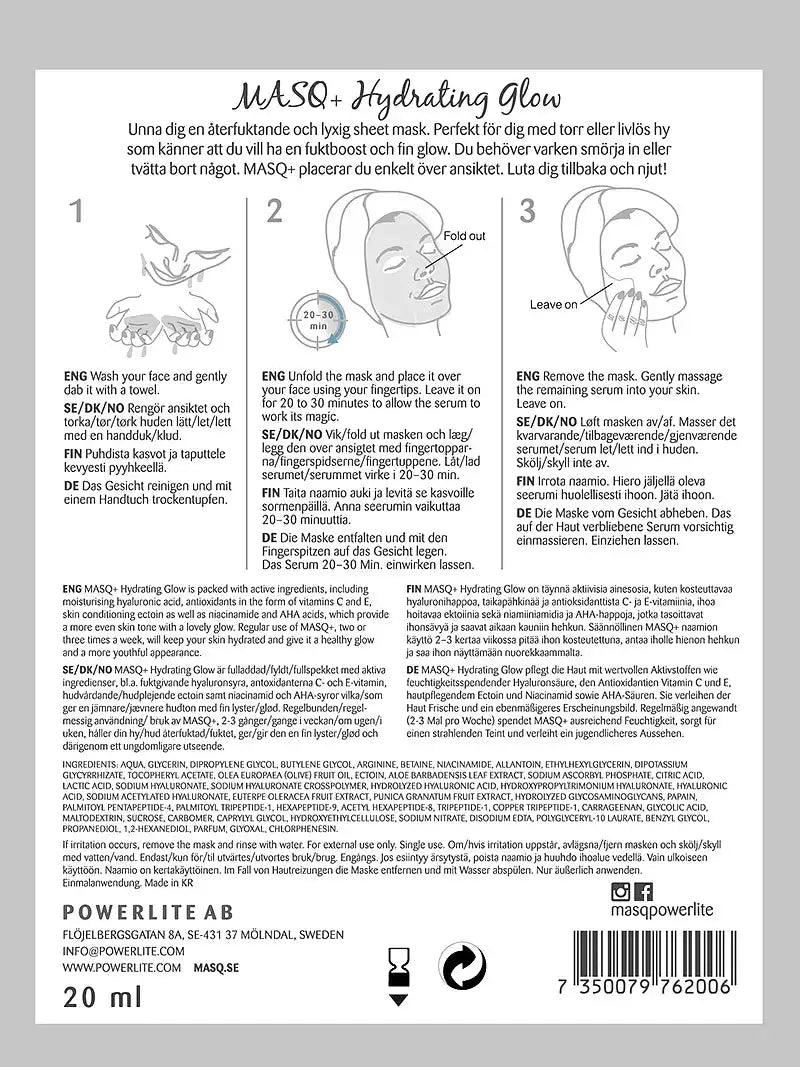 MASQ+ Hydrating Glow-Ansiktsmaske-JKSHOP