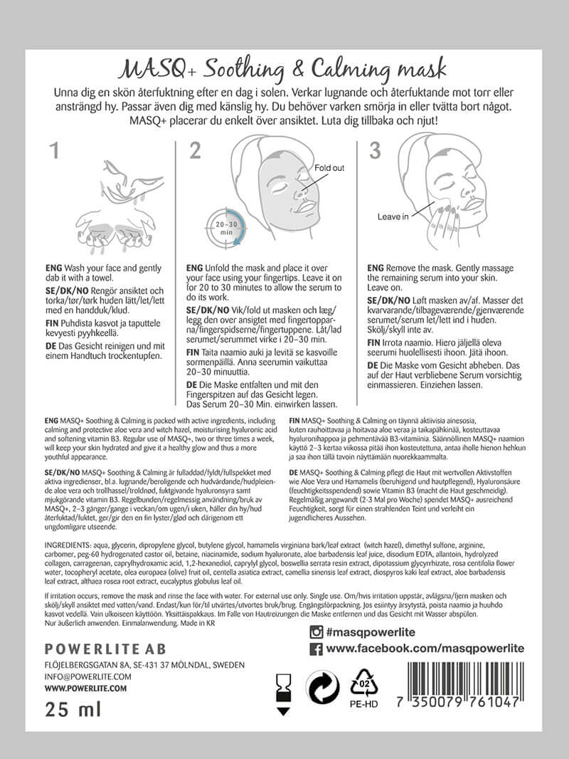 MASQ+ Soothing & Calming (5pack)-Ansiktsmaske-JKSHOP
