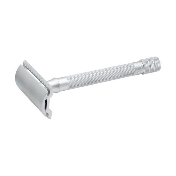 MERKUR (22C) Straight Comb + Open Tooth Long Handle, Matt Chrome
