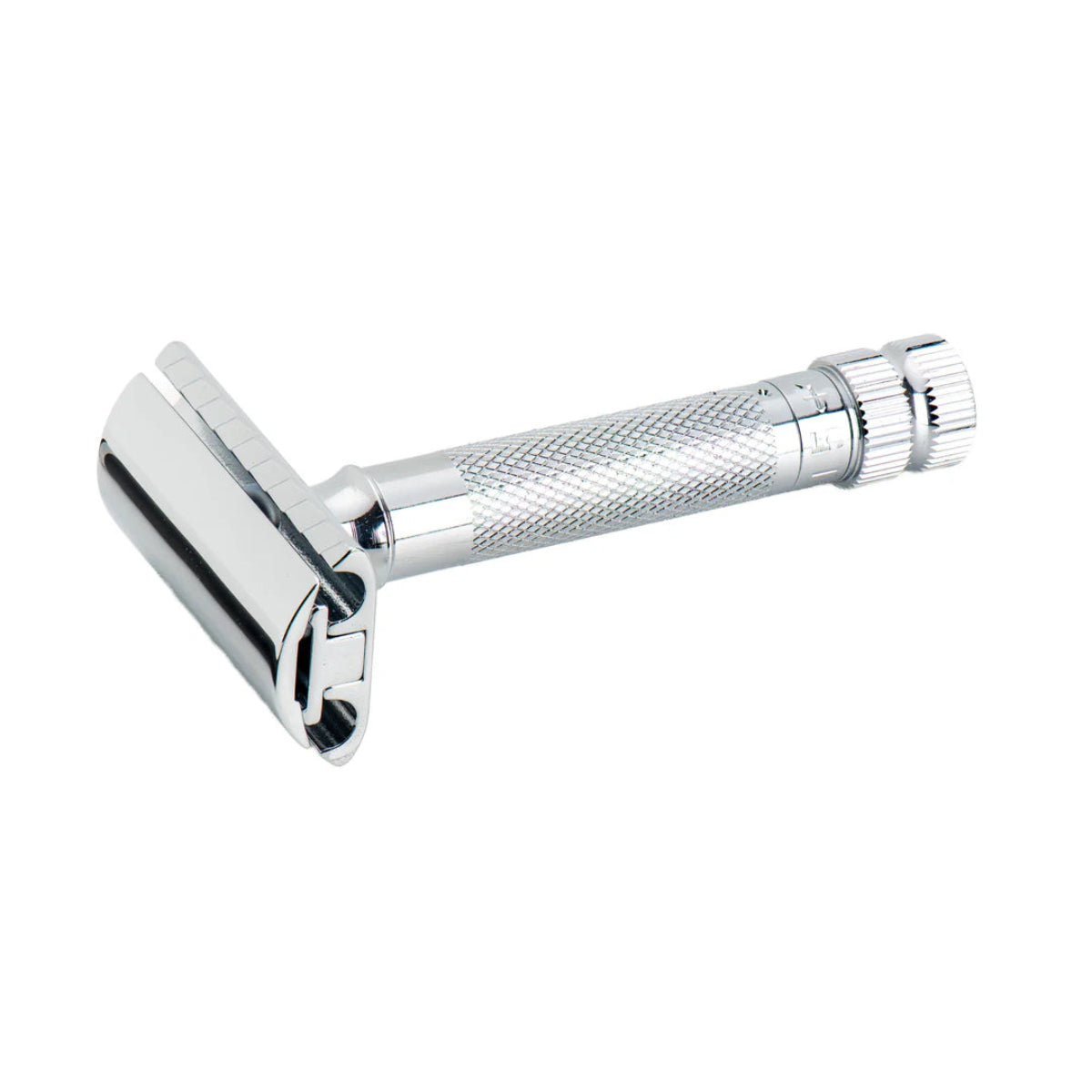 Merkur 34C Adjustable Kort Håndtak Blank Krom - Barberhøvel - JK-Shop