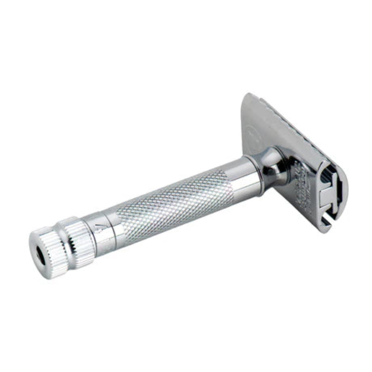 Merkur 34C Adjustable Kort Håndtak Blank Krom - Barberhøvel - JK-Shop