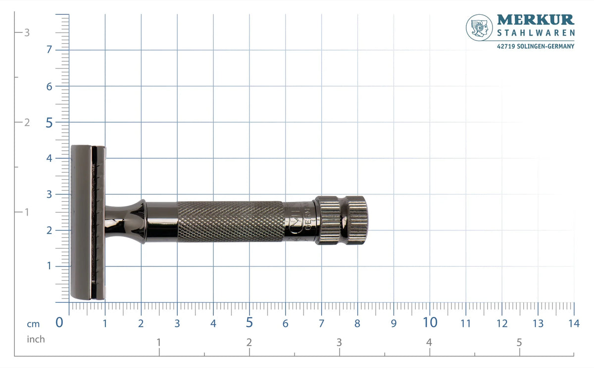 Merkur De Razor 34C Metallic Grey - Barberhøvel - JK-Shop