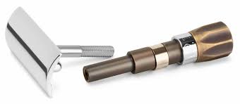 Merkur Metallknott 500 Antikk messing Progress kort håndtak - Barbertilbehør - JK-Shop