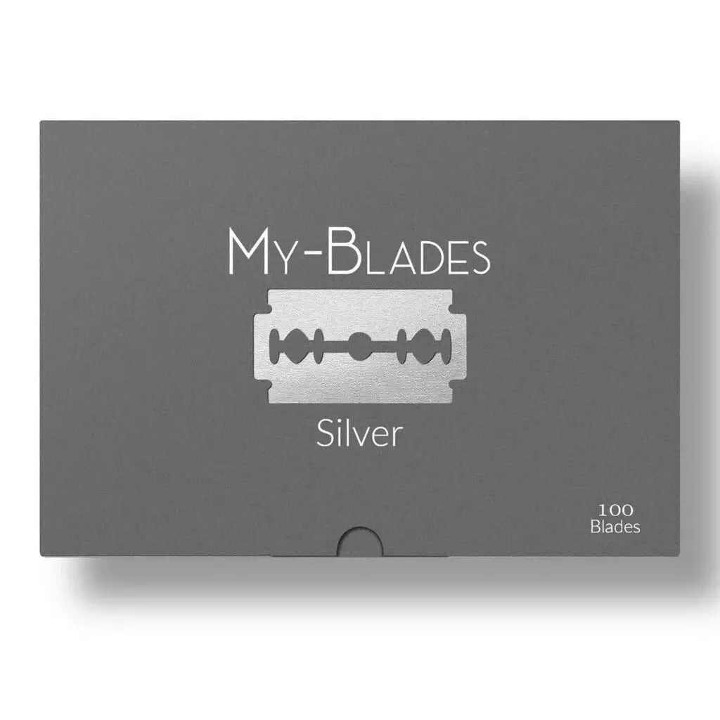 My-Blades 100 Double Edge Blades Silver (10x10)-Barberblad-JKSHOP