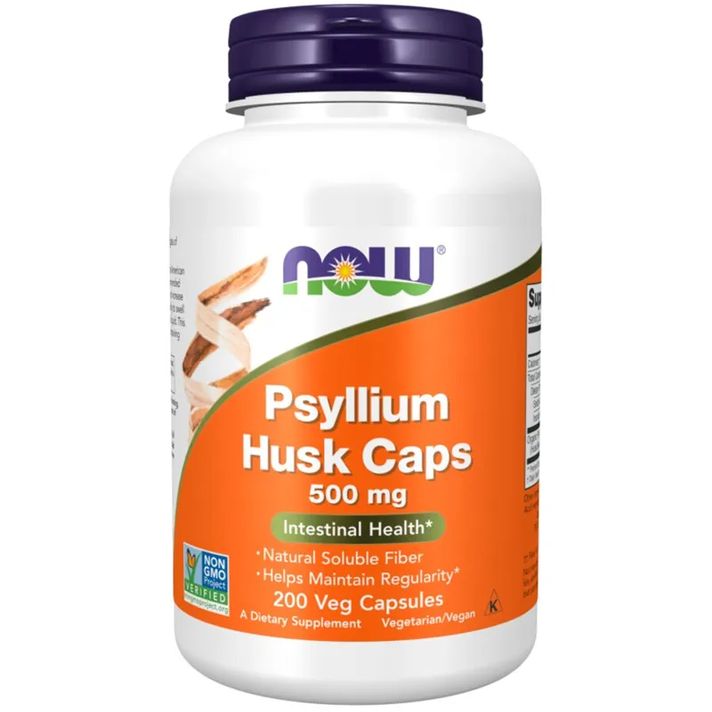 NOW PSYLLIUM HUSK 500MG 200 VCAPS - Prebiotika & probiotika - JK-Shop