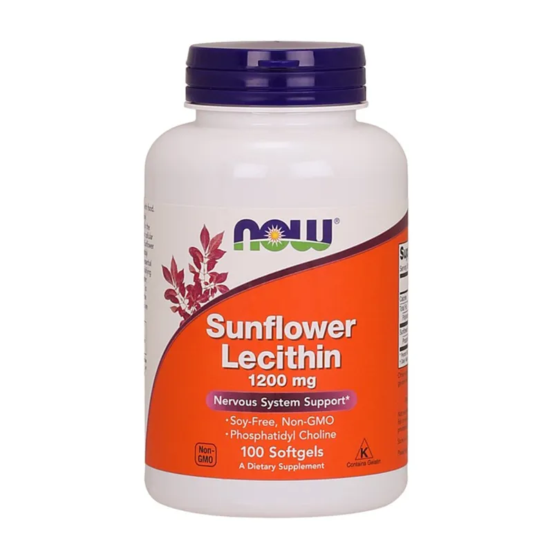 NOW SUNFLOWER LECITHIN 1200 MG 100 SGELS - Vitaminer & kosttilskudd - JK-Shop