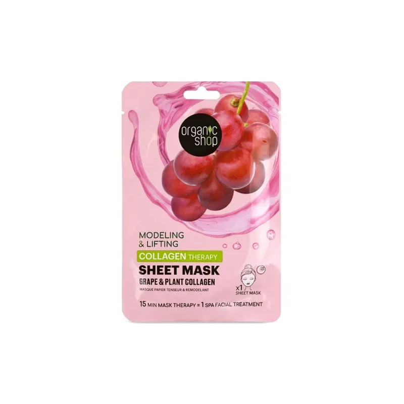 ORGANIC SHOP COLLAGEN BOOST SHEET MASK GRAPE & COLLAGEN - Sheet Mask - JK-Shop