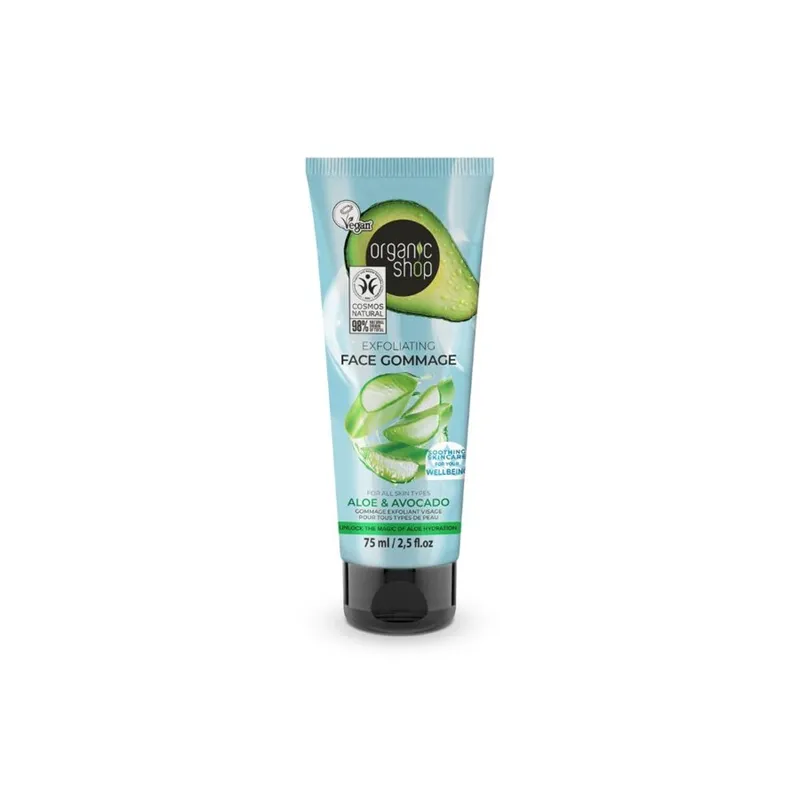 ORGANIC SHOP EXFOLIATING FACE GOMMAGE ALOE & AVOCADO 75ML - Renseskum - JK-Shop