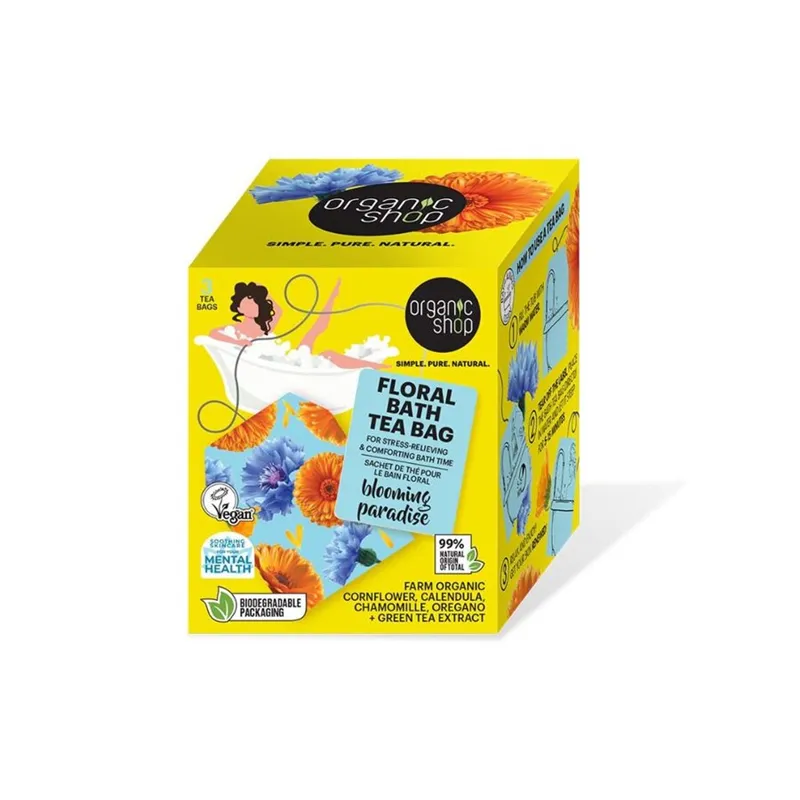 ORGANIC SHOP FLORAL BATH TEA BAG BLOOMING PARADISE 3 X 50G - Baderom - JK-Shop