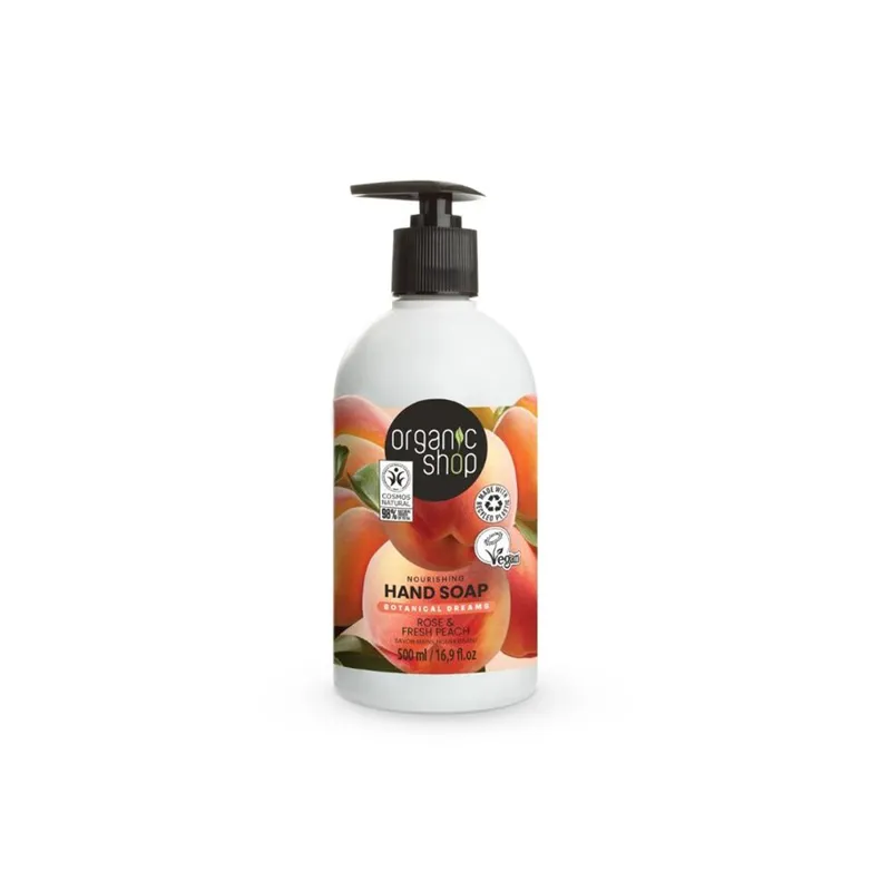 ORGANIC SHOP HAND WASH ROSE & PEACH 500ML - Såpe - JK-Shop