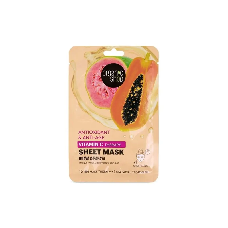 ORGANIC SHOP VITAMIN C THERAPY SHEET MASK GUAVA & PAPAYA - Sheet Mask - JK-Shop