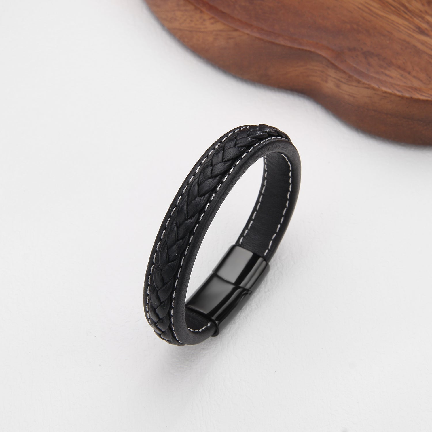 Obsidian Magnetico - Elegant Lærarmbånd - Armbånd - JK-Shop