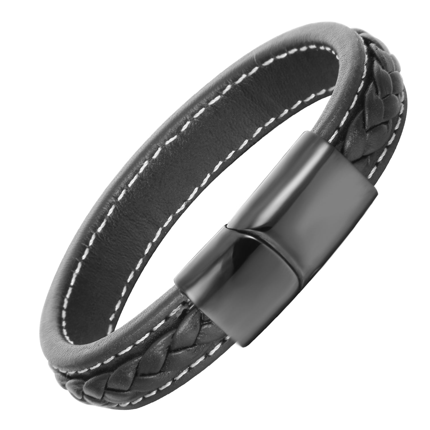 Obsidian Magnetico - Elegant Lærarmbånd - Armbånd - JK-Shop