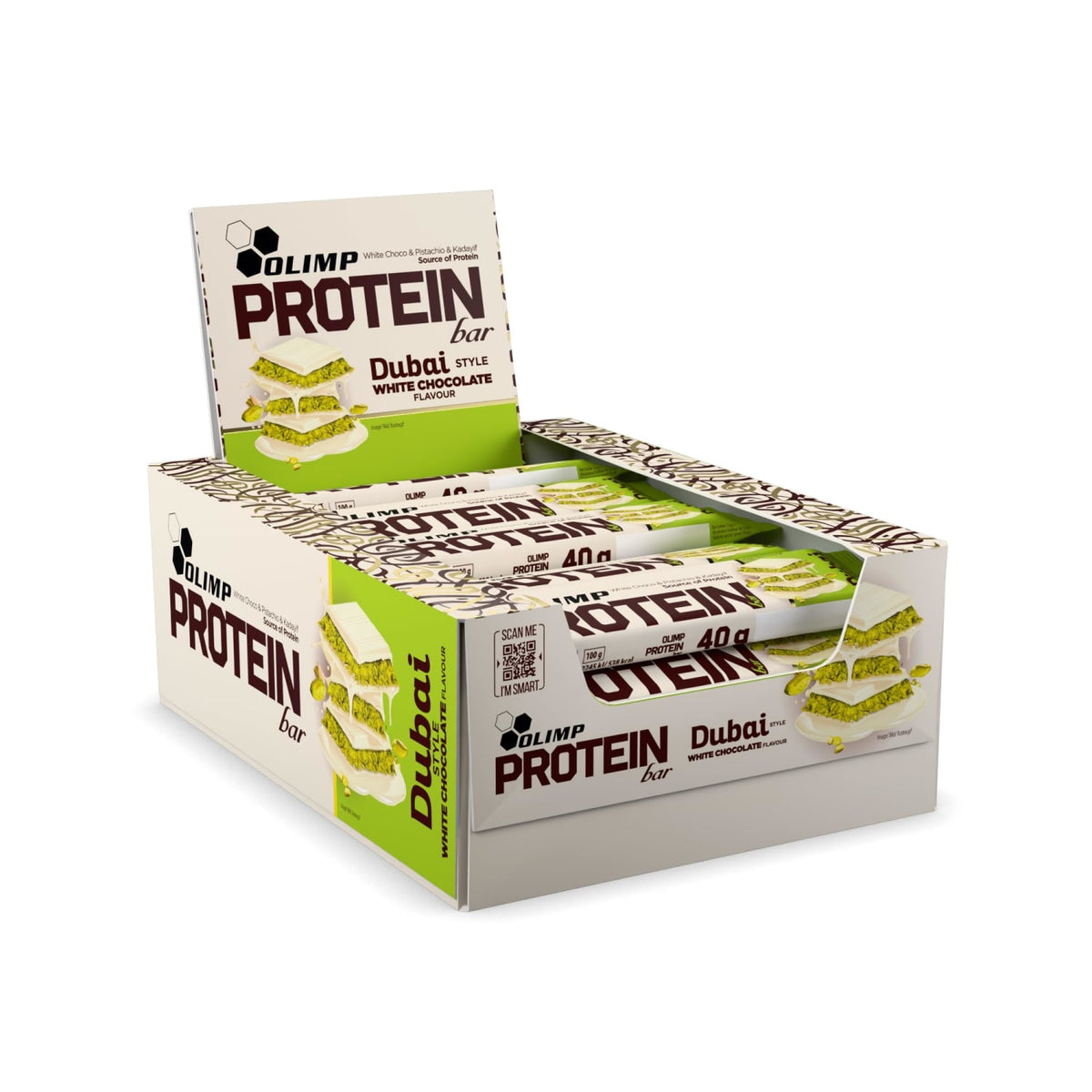 Olimp Protein Bar, 25x40g, Dubai Style White Chocolate - Proteinbarer - JK-Shop