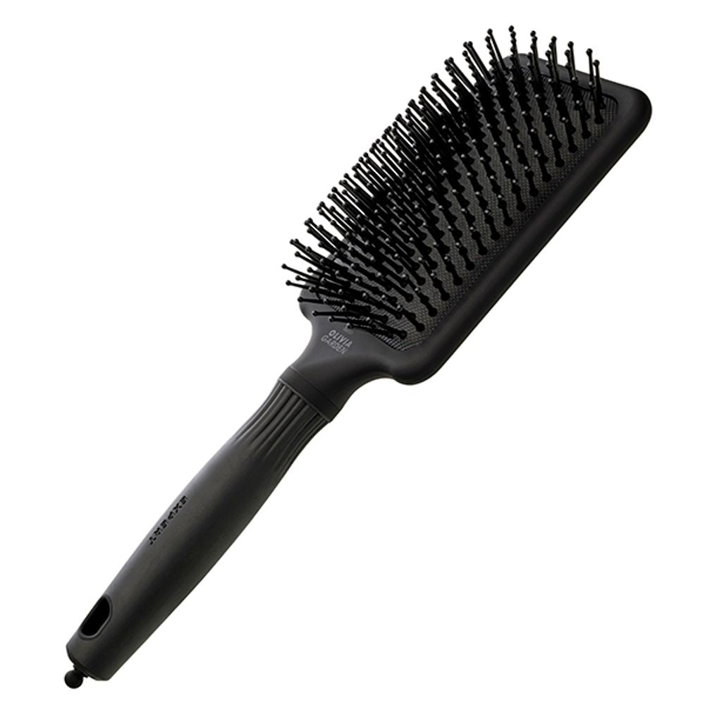Olivia Garden Expert Care Rectangular Nylon Bristles Black Label L - Hårbørste - JK-Shop