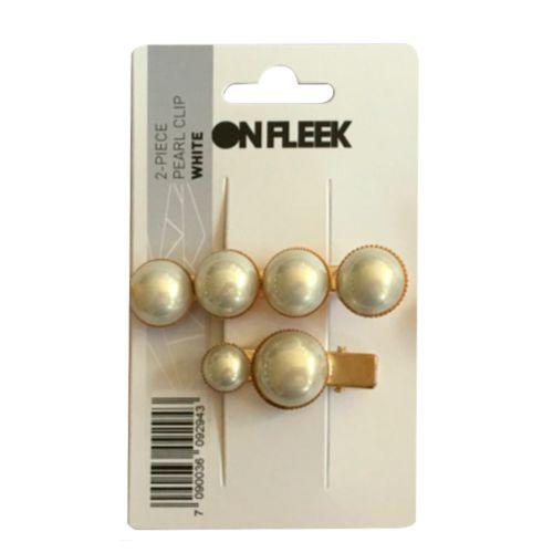 OnFleek, 2-Piece Pearl Clip-Hårspenne-JKSHOP