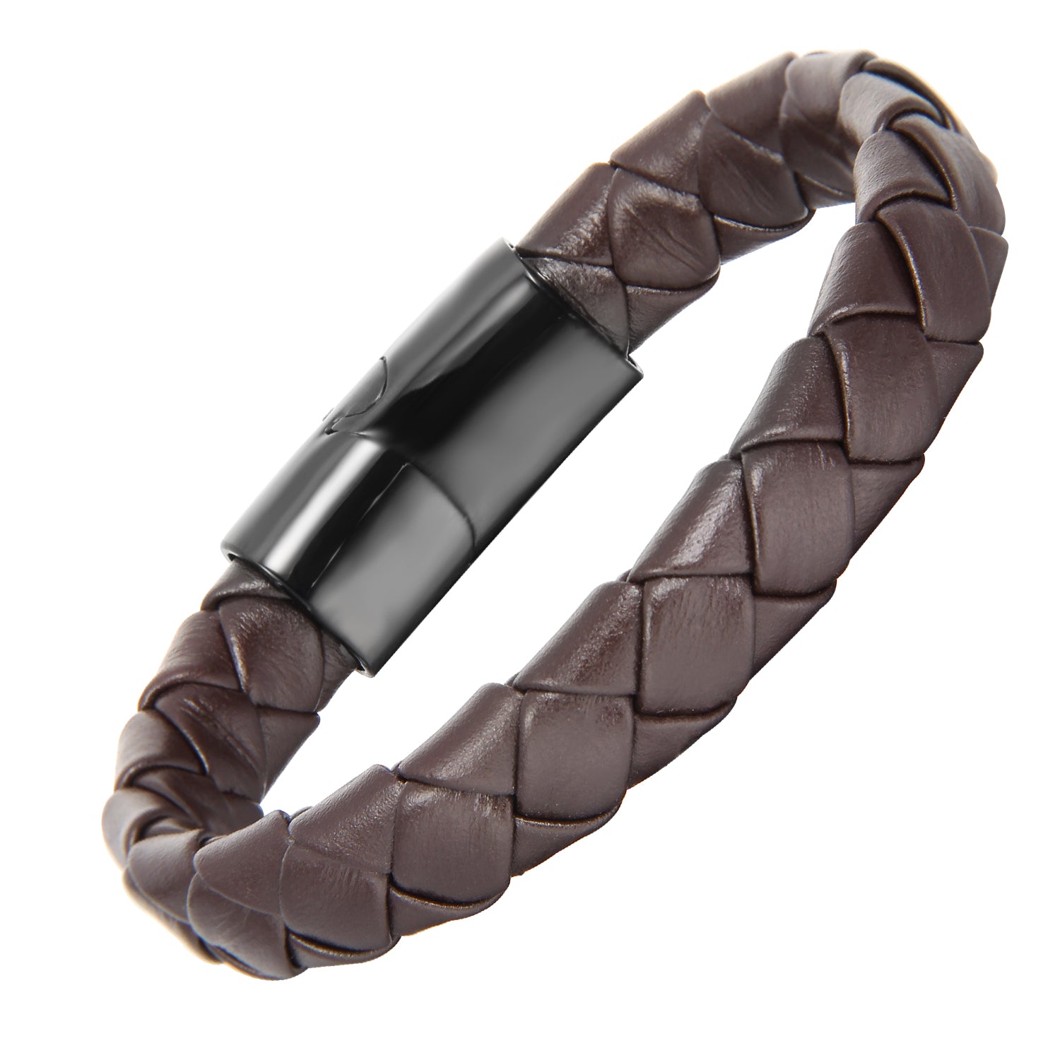 Onyx Brown Magnetico - Justerbart Flettet Lærarmbånd - Armbånd - JK-Shop