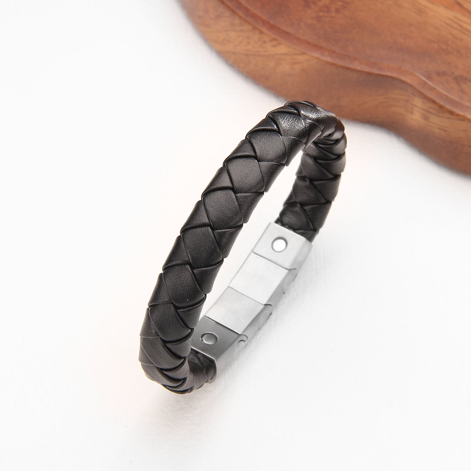 Onyx Magnetico - Flettet Lærarmbånd - Armbånd - JK-Shop