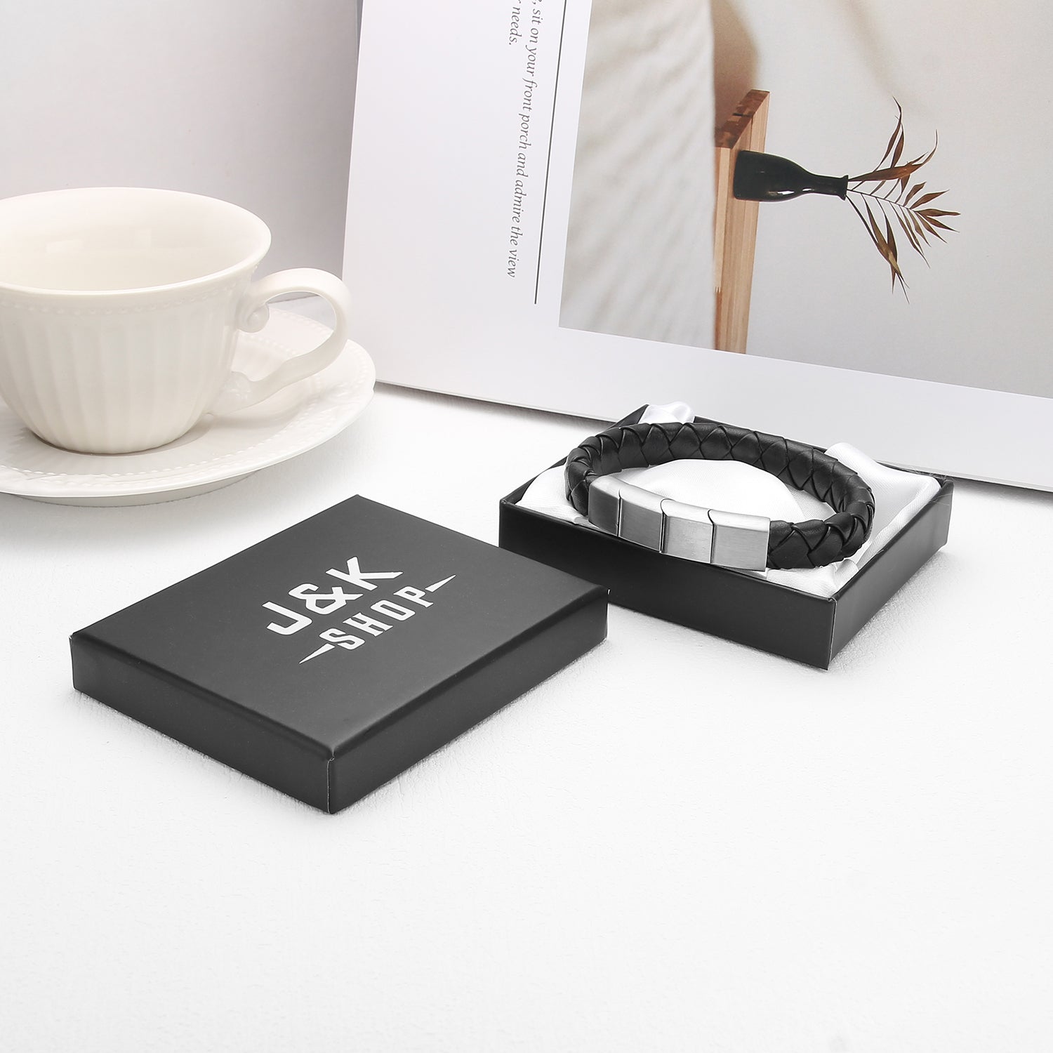 Onyx Magnetico - Flettet Lærarmbånd - Armbånd - JK-Shop