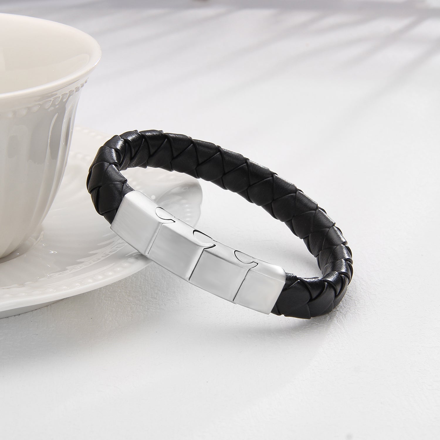 Onyx Magnetico - Flettet Lærarmbånd - Armbånd - JK-Shop