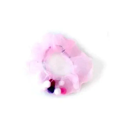 Organza Scrunchie Pompom-Hårstrikk-JKSHOP