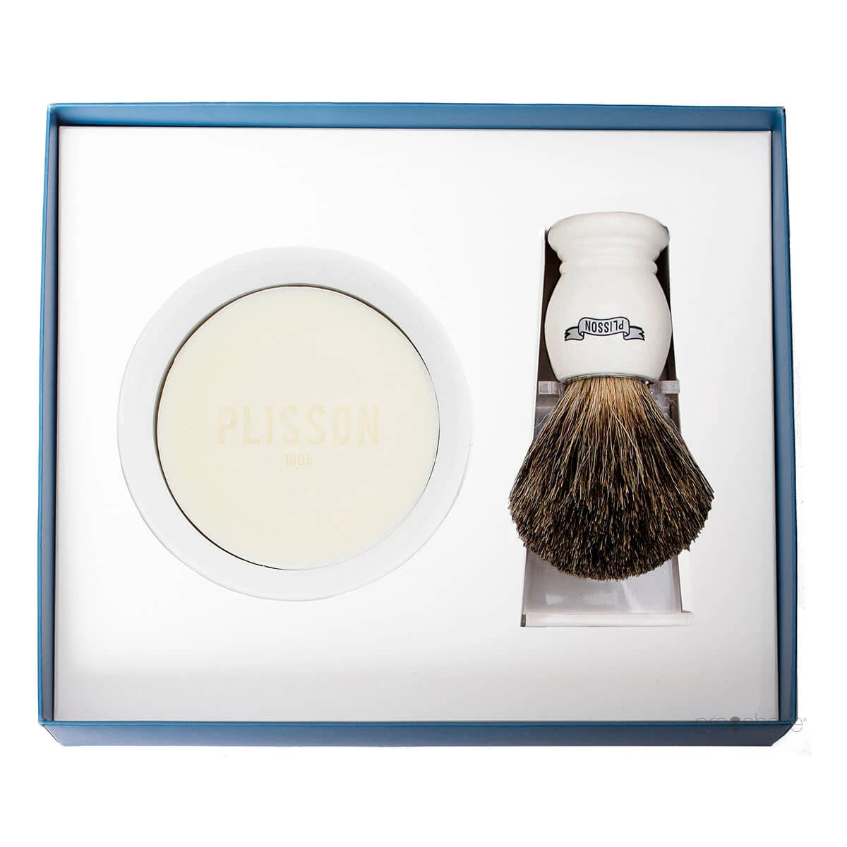 Plisson Starter Kit, Russian Grey Badger & Shaving Bowl W/Soap