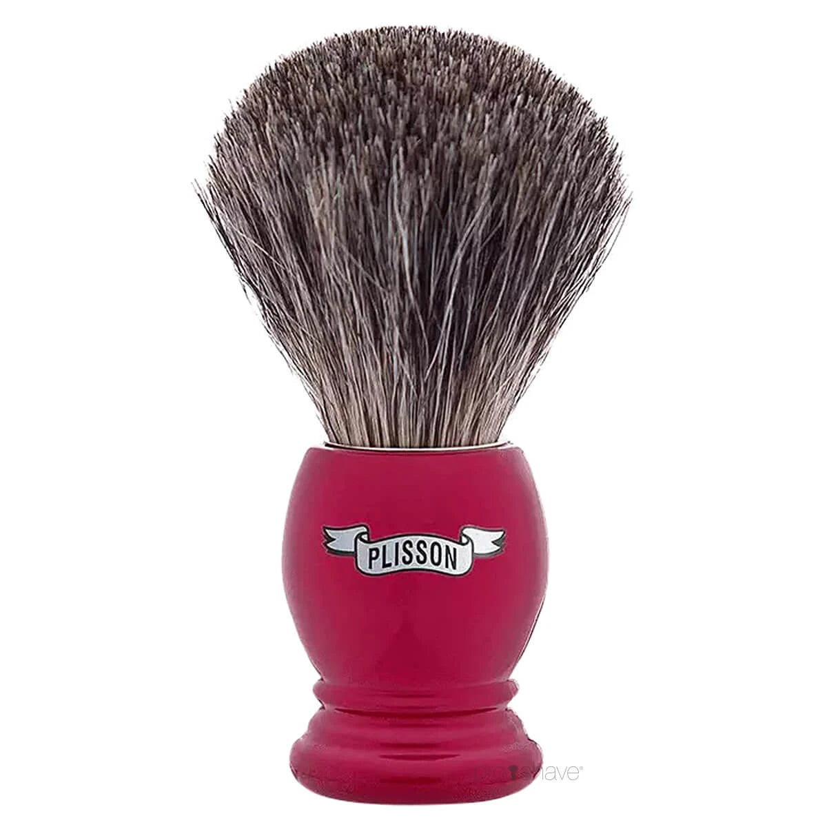 Plisson Shaving Brush, Russian Grey Badger & Pearl Red- Size 12