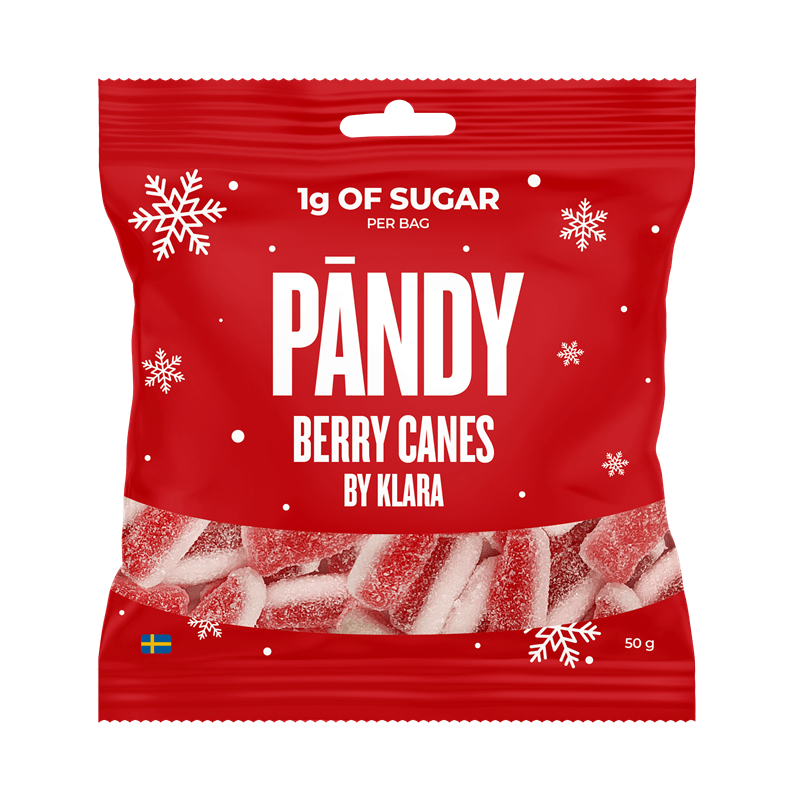 Pandy Candy, 50g x 14stk, Berry Canes (Copy) - Sukkerredusert godteri - JK-Shop