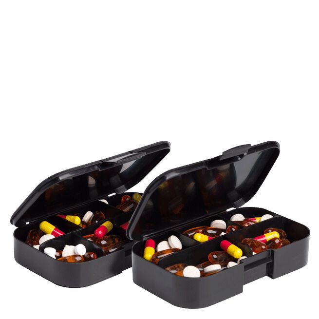 Pill Box Organizer, 2-pack, Black - Helseprodukter - JK-Shop