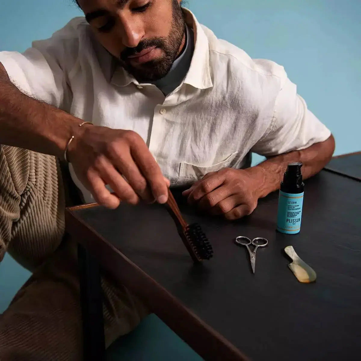 Plisson, Beard Care Kit with Scissors- Comb and Brush-Skjeggsett-JKSHOP