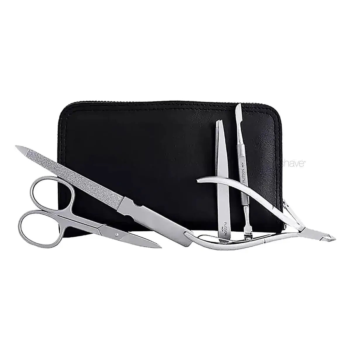 Plisson Manicure Set, Black Leather- 5 parts-Manikyrsett-JKSHOP